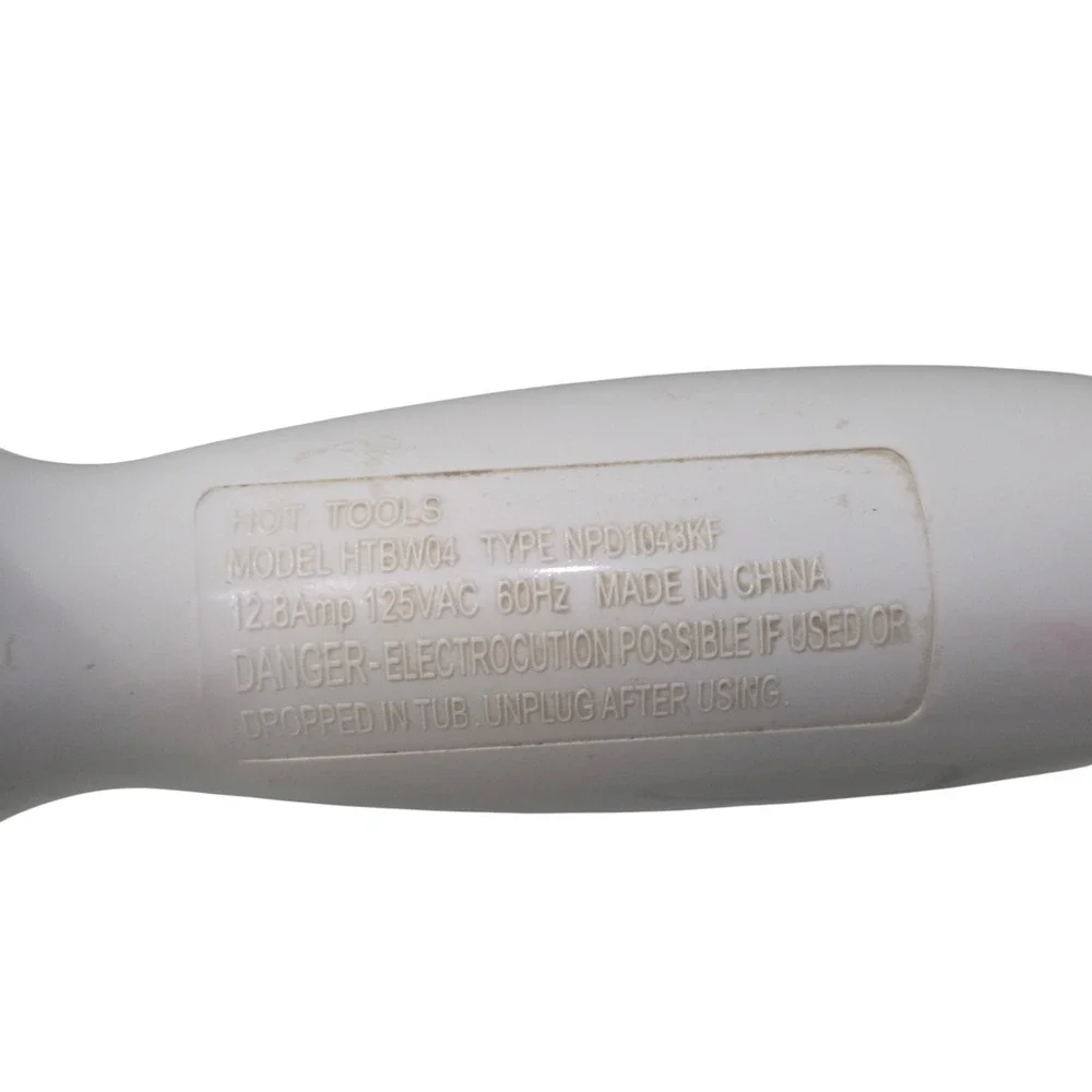 Hot Tools Tempest 2000 Ionic Hair Dryer White‎ HTBW04 with 3 Attachments